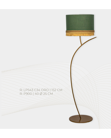 Lampara de pie diseño rama Color oro. Pantalla Congo 0901