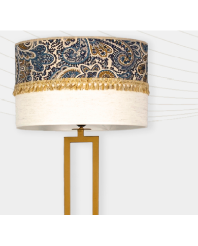 Lampara de pie diseño tubo C.20 Rectángulo Pantalla cachemir 01