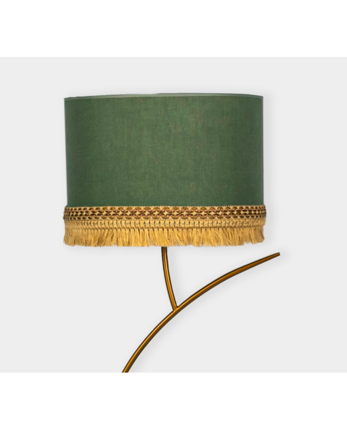 Lampara de sobremesa Diseño RAMA color oro. Pantalla congo 0901