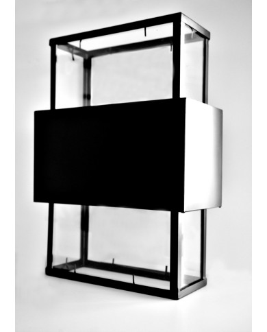 Aplique 2 luces Mod. Franja chapa con cristal