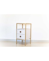 Mesita de noche Cajonera 2 cajones + Hueco y tapa