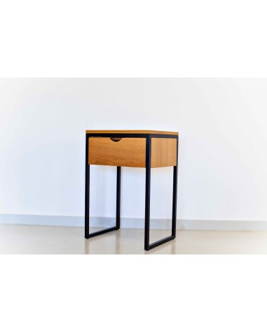 Mesita de noche 1 cajón con uñero + tapa