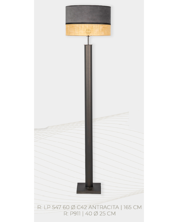 Lampara de pie diseño tubo liso R.60